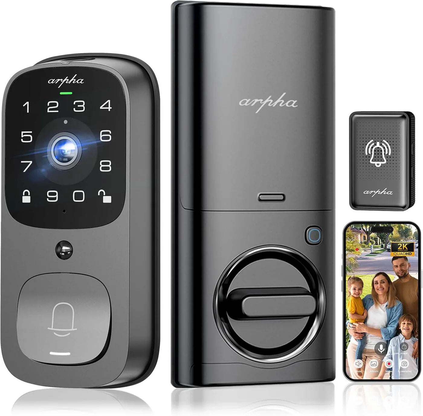 ARPHA AL501 Smart Door Lock with Video Camera - 6 in 1 
