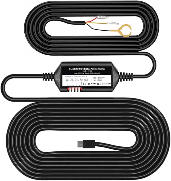 AZDOME JYX05 3-Lead Acc Hardwire Kit Type-C Port 