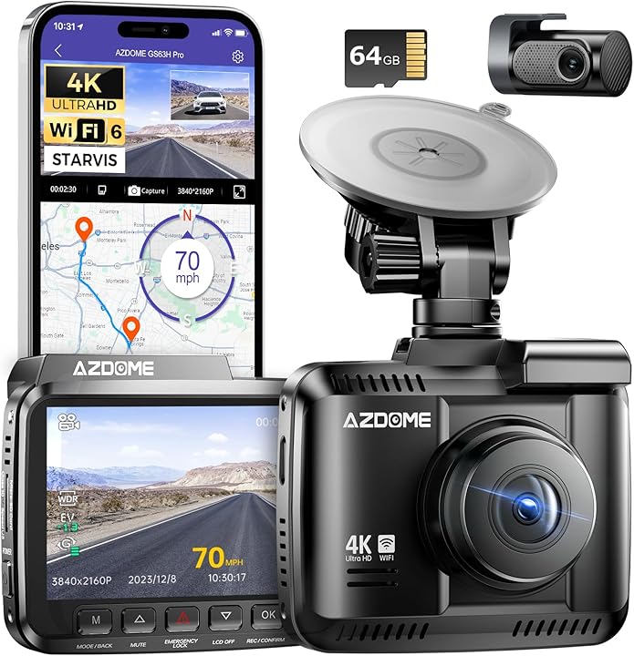 AZDOME GS63H Pro Front and Rear Dash Cam 