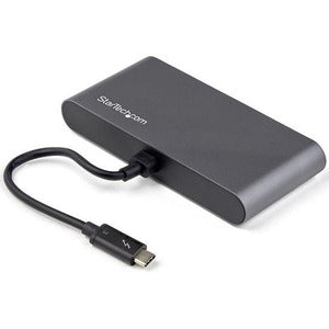 Thunderbolt 3 Mini Dock - Portable Dual Monitor TB3 Laptop Docking Station HDMI 4K 60Hz - 2x USB-A & GbE - 28cm (11") cable 
