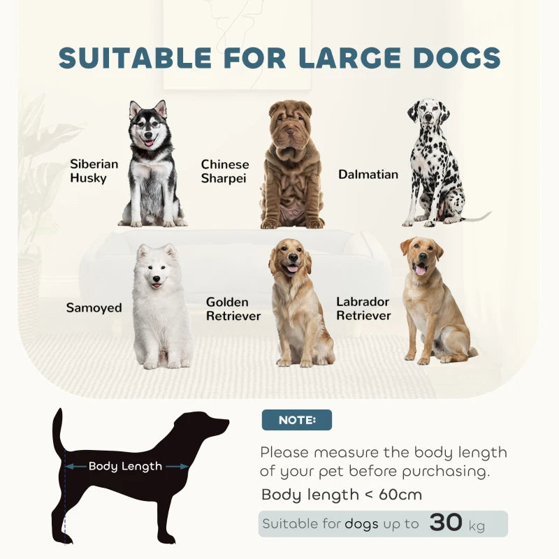 Washable Dog Sofa for Large Dogs, Elevated Pet Couch with Anti-slip Foot Pads, Dark Blue