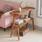 2-Tier End Table, Solid Wood Sofa Side Table with Storage Shelf, Mid-Century Modern Nightstand for Living Room & Bedroom