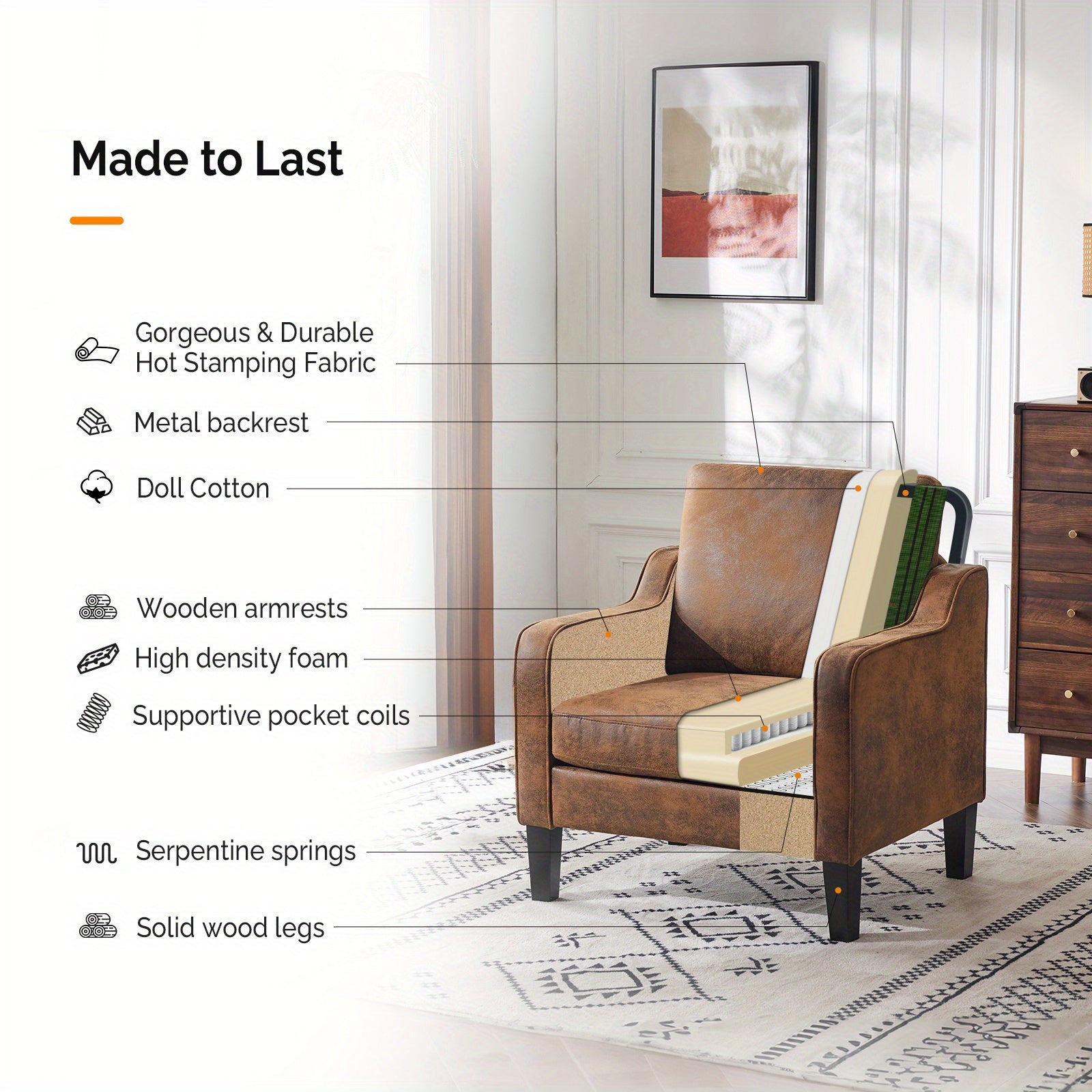 Soft Beige Plush Oversized Accent Chair - Cloud-Like Comfort with High-Density Foam Cushion, Ergonomic Support, Deep Snug Seat Upholstered Lounge Armchair for Living Room/Bedroom/Office, Easy Assembly Included, Bedroom Armcha 