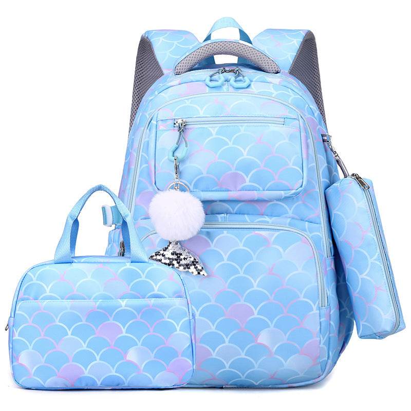 3 in 1 set Primary School Girls Backpack Lunch Bag and Pencil Pouch 
