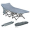 Outsunny Folding Camping Cot with Mattress Pillow Double Layer Oxford Heavy Duty Sleeping Cot Carry Bag Dark Grey