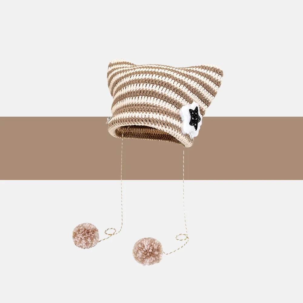 Breathable Windproof Cute Thermal Head Cover Woolen Cap beanies 