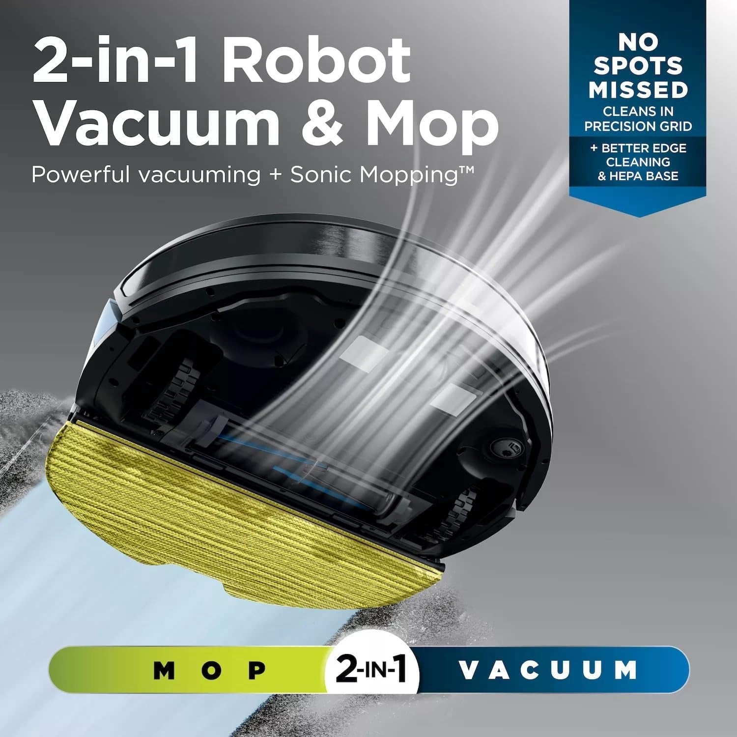 Shark RV2610WA 2-in-1 AI Robot Vacuum & Mop Matrix Robot Vacuum Cleaner with Sonic Mopping APP Control Black Refurbished