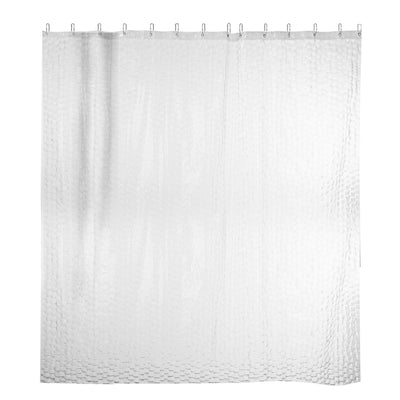 Shower Curtain Waterproof 70x70 Inches Bathroom Shower Curtain Liner EVA Bathroom Curtain w 12 Hooks for Bathtub Shower Stall 