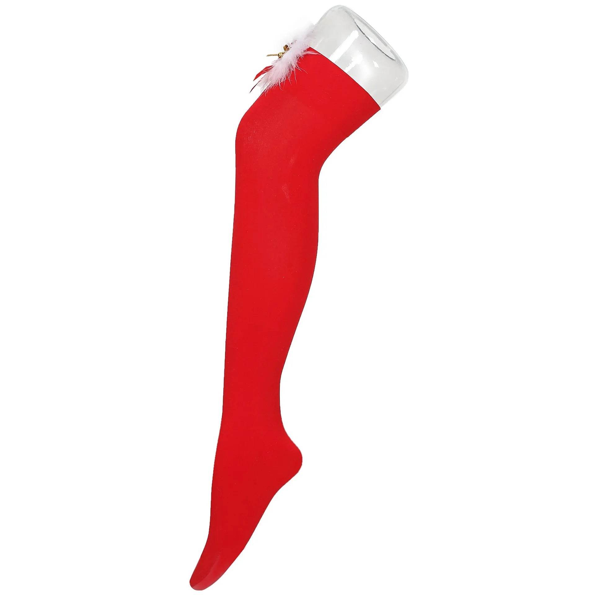Thickened Women's Red Long Bow Christmas Stockings 