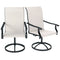 Outdoor Swivel Dining Chairs Set of 2, High Back Swivel Chairs with All Weather Mesh for Deck, Backyard, Poolside, White