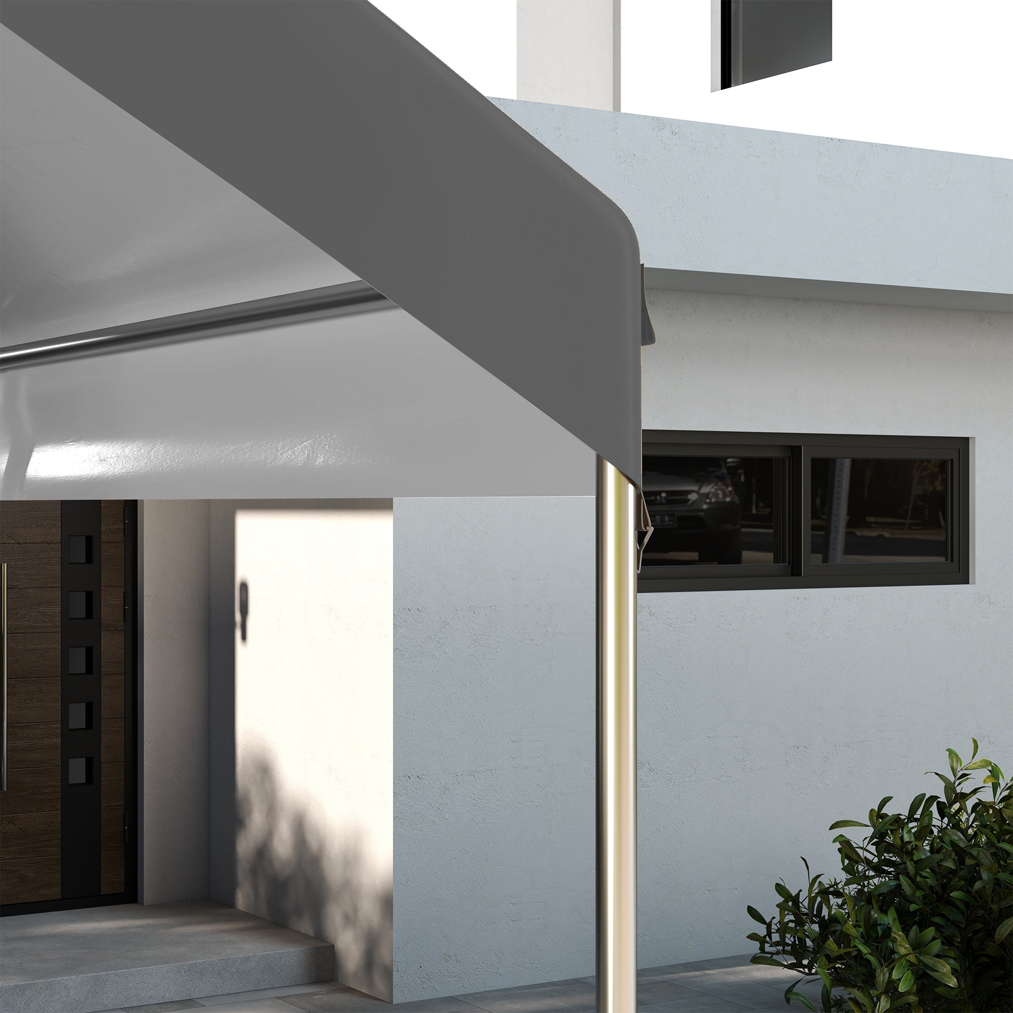 Outsunny 10 x 20ft Carport Replacement Canopy, UV Resistant Garage Car Cover with Ball Bungee Cords, Dark Grey 