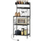 Kitchen Baker's Rack with Power Outlet, Coffee Bar Station with Adjustable Shelves and Hooks, Distressed Black