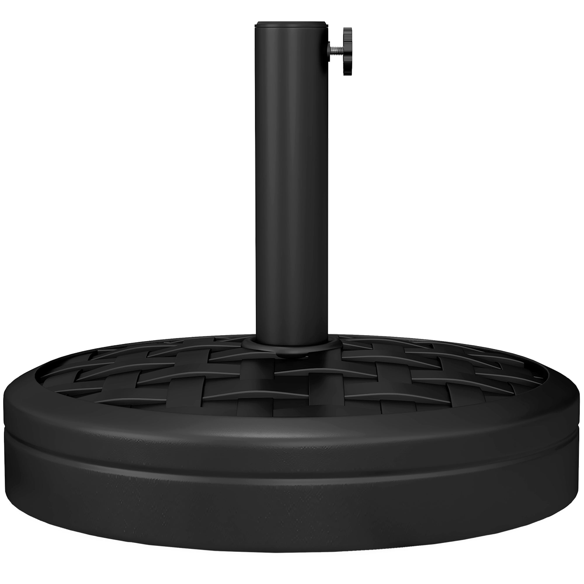 Outsunny 40lbs. Concrete Umbrella Base with Rattan Effect, Heavy Duty Parasol Stand for Outdoor Patio Umbrella, Black 