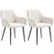 HOMCOM Stylish Dining Chairs Set of 2 Linen Fabric & Metal Legs Comfortable Upholstered Accent Chairs Beige