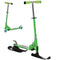 Qaba 2-in-1 Convertible All-weather Scooter Snow Street Amphibious w/ Wheels Blades Green