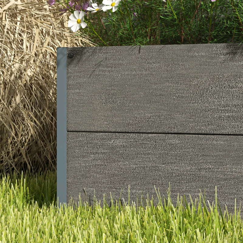 Raised Garden Bed with Trellis, Freestanding Elevated Planter Box for Climbing Vines, 28" x 15" x 59", Dark Grey