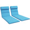 Patio Chaise Lounge Chair Cushions Replacement Sun Lounger Pads with Headrest and Ties, Set of 2, Turquoise