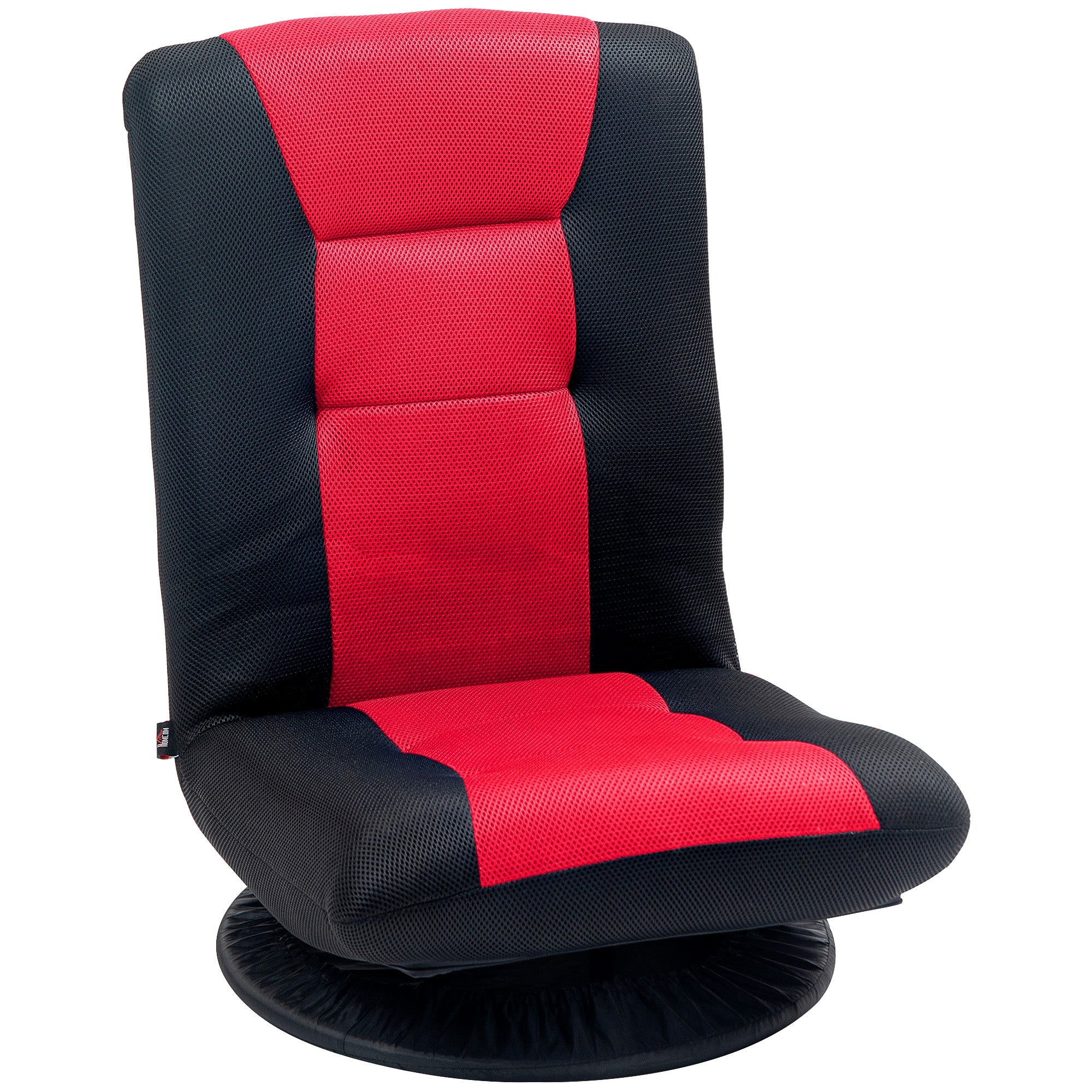 HOMCOM Folding Floor Chair for Adults Teens, 360 Degree Swivel Gaming Chair, 6 Positions Adjustable Lazy Sofa Chair, Red 