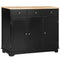 HOMCOM Black Rubberwood Buffet Cabinet: Modern Sideboard with Storage Cabinets, Drawers and Adjustable Shelves for Living Room