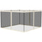 Outsunny Replacement Mosquito Netting for Gazebo 10' x 12' Black Screen Walls for Canopy with Zippers, White