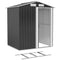 5ft x 4ft Garden Metal Storage Shed, Tool Storage Shed with Top Vents, Sliding Door, Sloped Roof and Foundation Kit for Garden, Patio, Lawn, Dark Grey