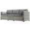 Outsunny 3-Seater Outdoor Sofa with Cushions, PE Rattan Conversation Patio Couch with Pillows for Garden, Poolside, Grey