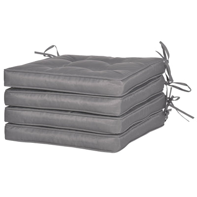 Outsunny 4Pc Replacement Cushions for Rattan Furniture Outdoor Seat Pad Dark Grey 
