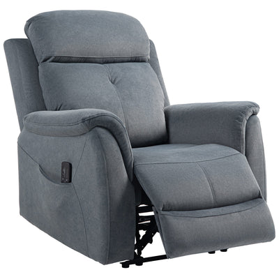 HOMCOM Manual Recliner Chair with Vibration Massage, Reclining Chair for Living Room with Side Pockets, Dark Grey 