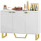 HOMCOM Sideboard Buffet Cabinet with Adjustable Shelves, Living Room Cabinet, TV Cabinet for 50 Inch TV, White