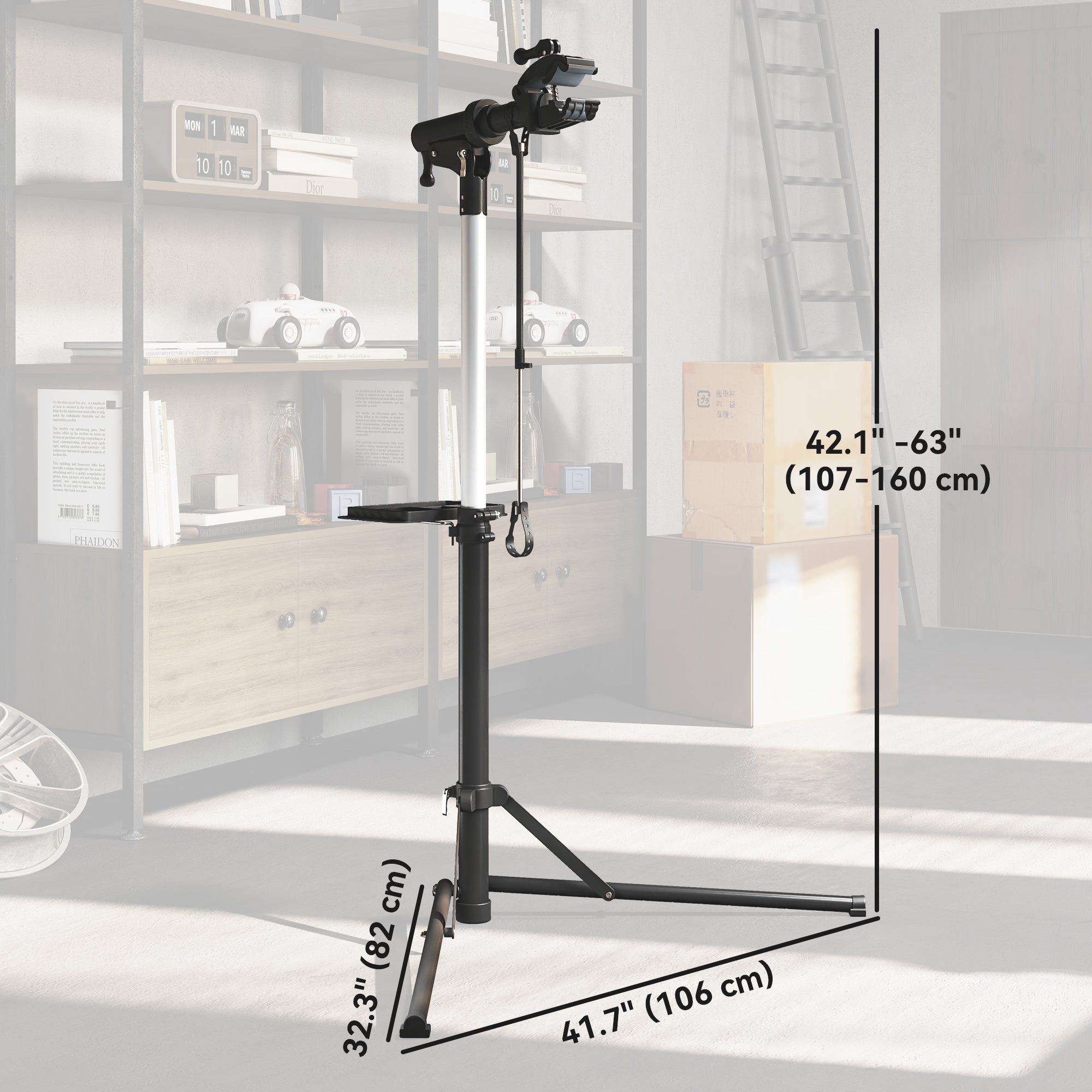 HOMCOM Bicycle Repair Stand (Max 88 lbs), Bike Fixing Stand, Height Adjustable, Foldable and 360° Rotatable for Road Bike, Mountain Bike, E-Bike 