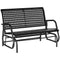 Outsunny Outdoor Rattan Swing Glider Chair 2-Person Patio Loveseat Rocker with Wide Seat Curved Backrest Black