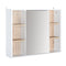 HOMCOM White Oak Over Toilet Cabinet: Wall Mounted Bathroom Storage with Mirrored Door for Organized Essentials