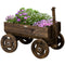 Outsunny Wooden Flower Cart Planter Box: Raised Garden Bed on Wheels, Outdoor Planters for Patio Decor