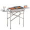 Outsunny Portable BBQ Grill Outdoor Charcoal Kebab Barbecue Stainless Steel Smoker for Camping Cooking Silver