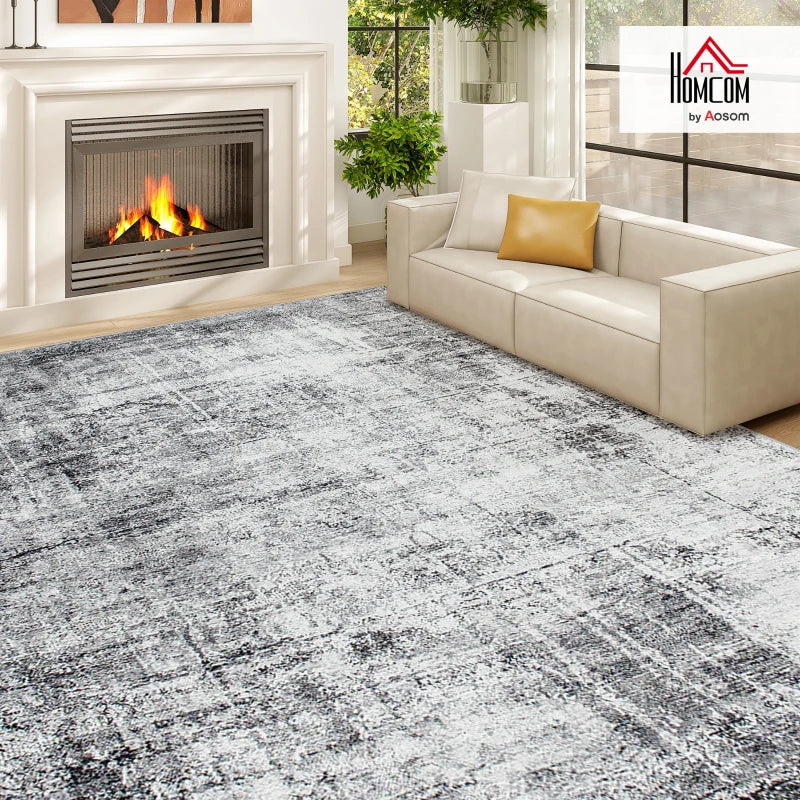 Area Rug for Living Room 9x12, Modern Abstract Machine Washable Rug, Non-Slip Carpet for Bedroom, Dining Room, Grey