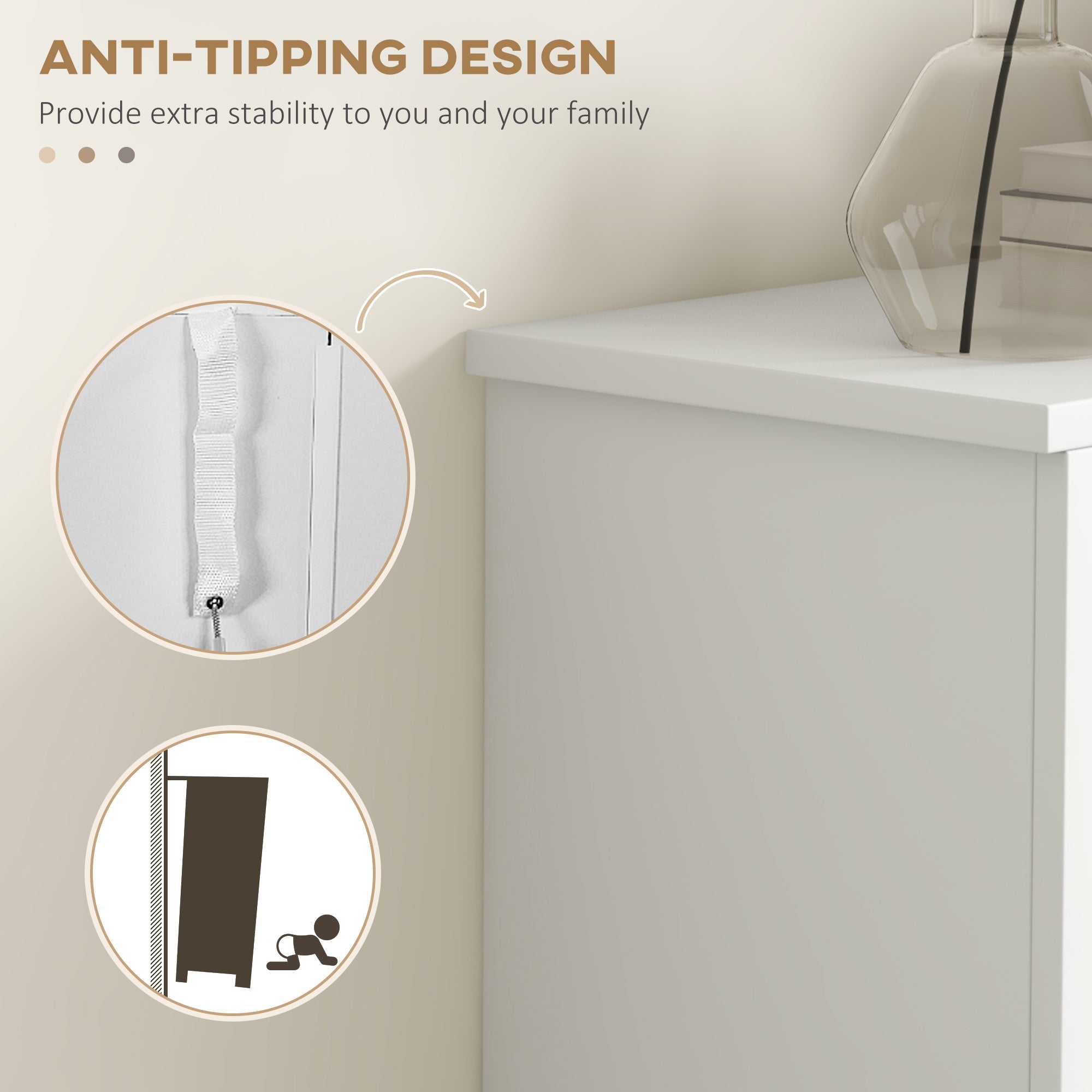 HOMCOM Shoe Rack Cabinet 10 Pairs Open Shelf 2 Drawers Space Efficient Hallway Entryway White 