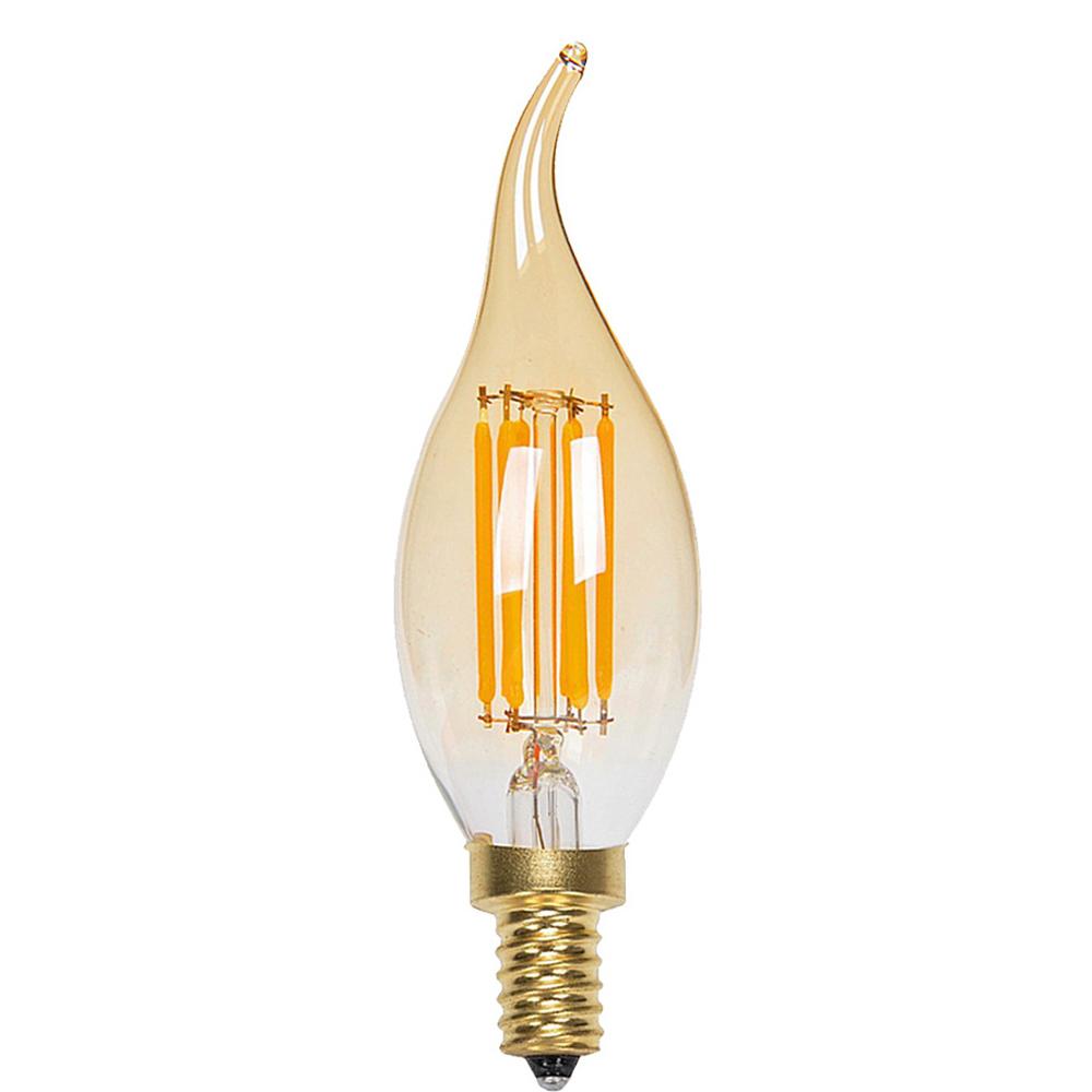 E12 4W C35 LED Candelabra Bulbs 2200K Warm White Dimmable LED Filament Bulb~1041