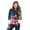 Girl Santa and Reindeer Sweater Festive Christmas Knit Cozy Holiday Jumper