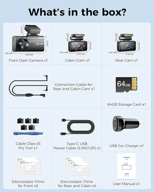 AZDOME M580 3CH 5K Dash Cam 