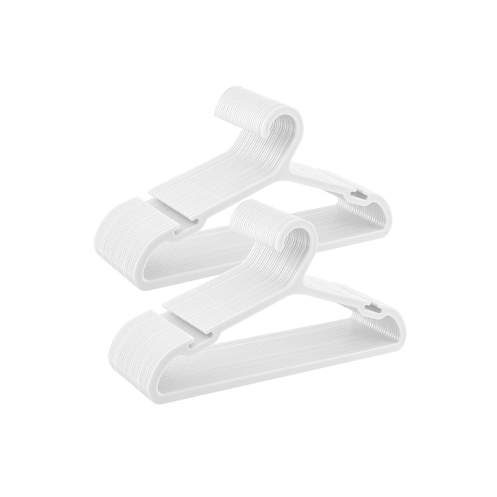 SONGMICS Plastic Hangers with Wide Shoulder Notches Pack of 50 