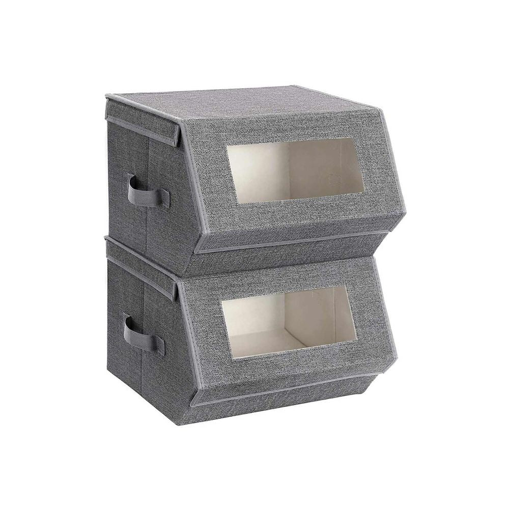 SONGMICS Stackable Storage Bins Set of 2 