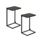 VASAGLE C-Shaped End Table with Metal Frame