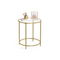 VASAGLE Glass Round Side Table with Metal Frame
