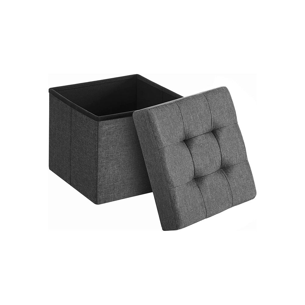 SONGMICS 11.8 Inches Small Folding Storage Ottoman Cube 