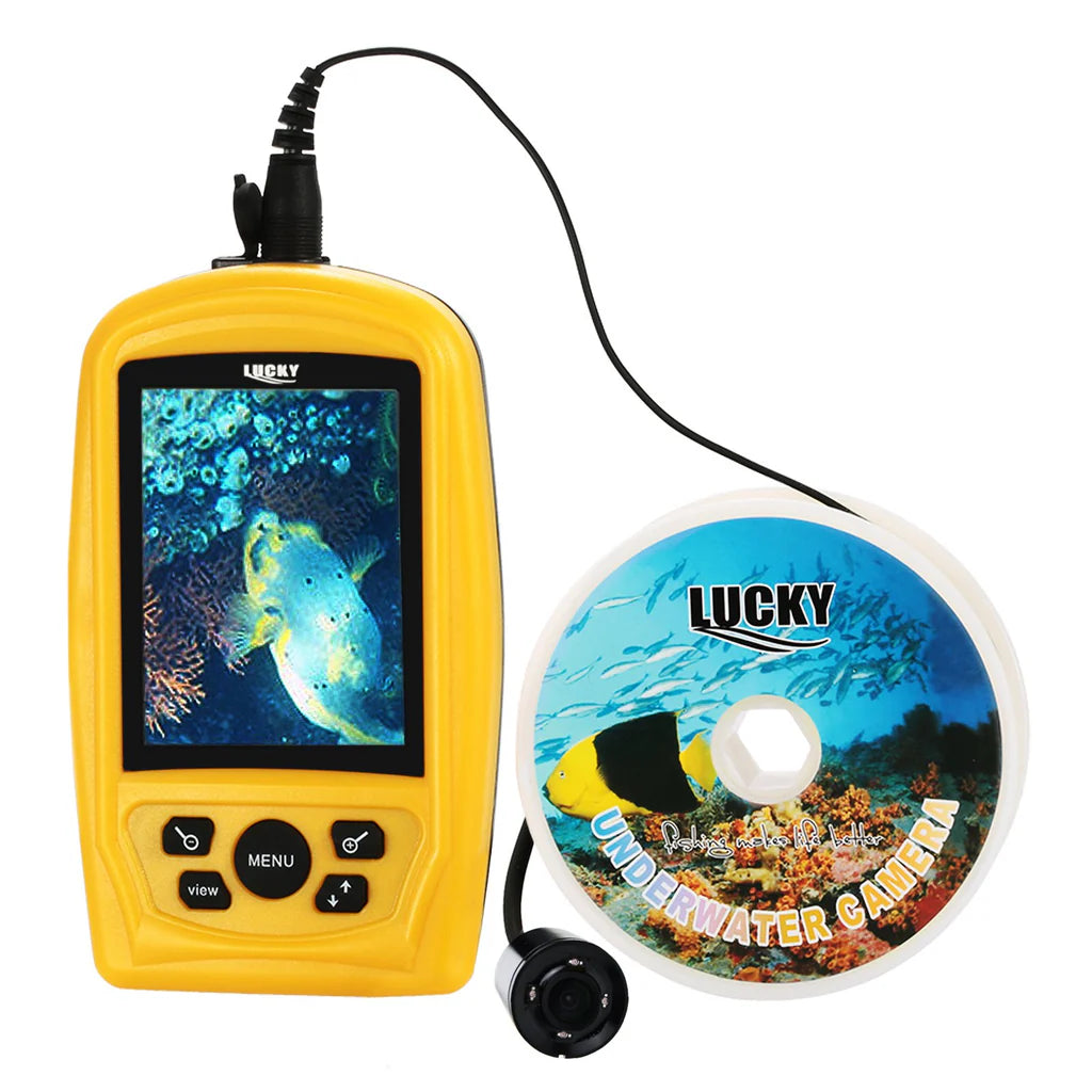 FF-3308-8 Portable Underwater Fishing & Inspection Camera System, 3.5" Color LCD Monitor, 20M Cable, 120° Wide-Angle Camera with IR LEDs