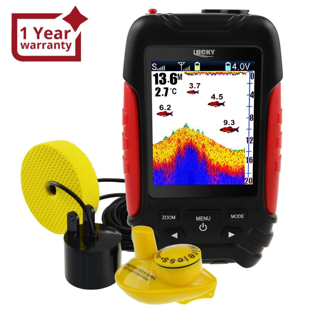 FF-168LIC 2-in-1 Wired & Wireless Fish Finder, 328 ft Wireless Range, 328 ft Wired Depth Detection, 2.8" LCD Display