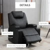 HOMCOM Power Lift Chair for Elderly, PU Leather Recliner Sofa Chair with Footrest, Remote Control, Side Pockets and Cup Holders, Black