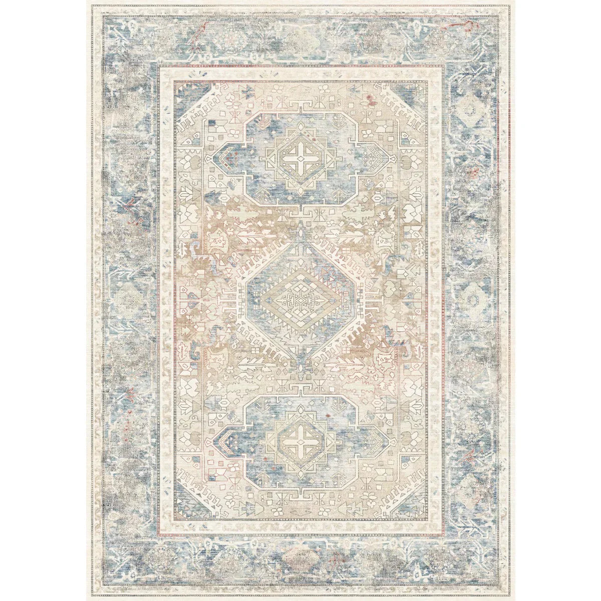 Elera Blue Red Beige Rug 