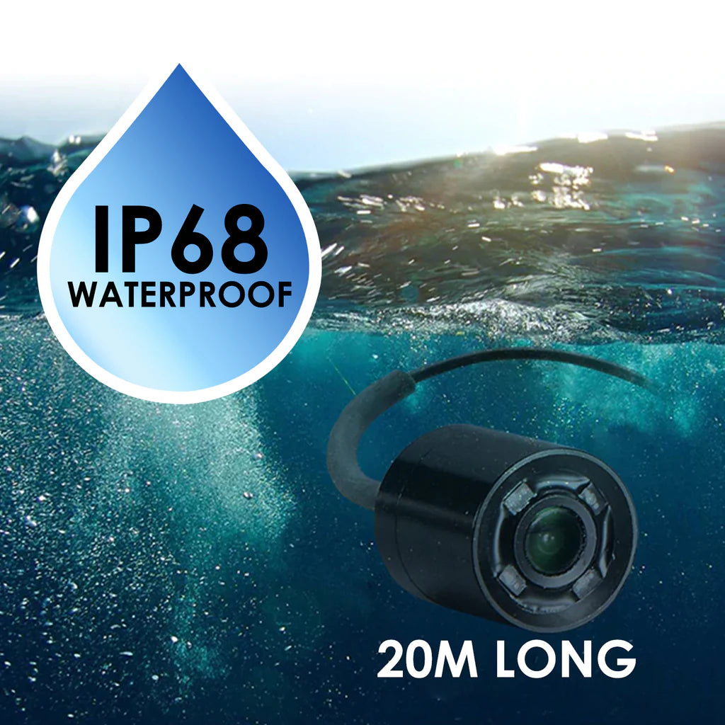 FF-180AR Underwater Fishing Camera Fish Locator, 4.3" HD TFT LCD Monitor, Sun Visor, 120° Wide-Angle Camera & 20M Cable