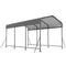 10 x 15FT Metal Carport, Heavy-Duty Carport Canopy with Reinforced Frame & Galvanized Steel Roof, Dark Grey